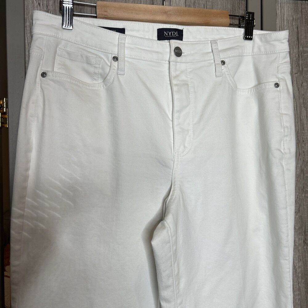 NYDJ MIA Palazzo Jeans Size 12 White Wide Leg High Rise Flare - Picture 2 of 8